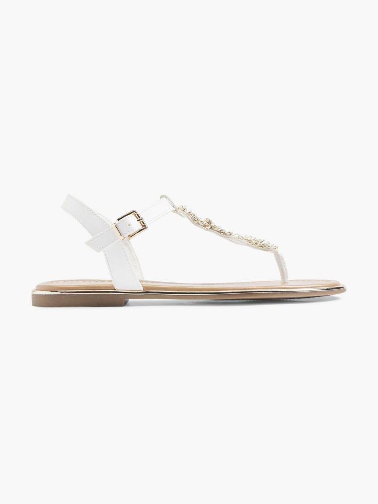 White Open-Toe Sandals, , large image number 0