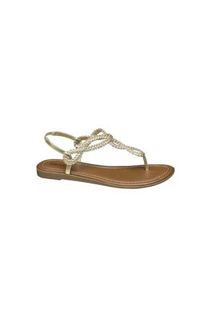 Gold Flat Toe Seperator Sandals, Women, , large image number 0
