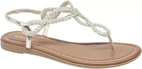 Gold Flat Toe Seperator Sandals, Women, , large image number 2