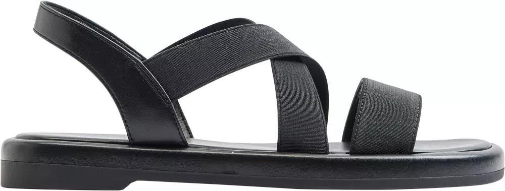Black Elastic Strapped Sandals, , large image number 1