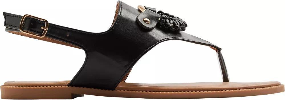 Black T-Bar Flat Sandals, , large image number 1