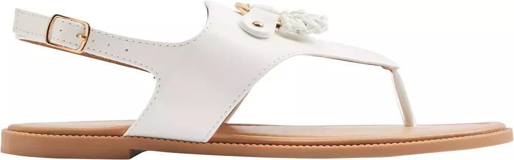 White T-Bar Flat Sandals, , large image number 1