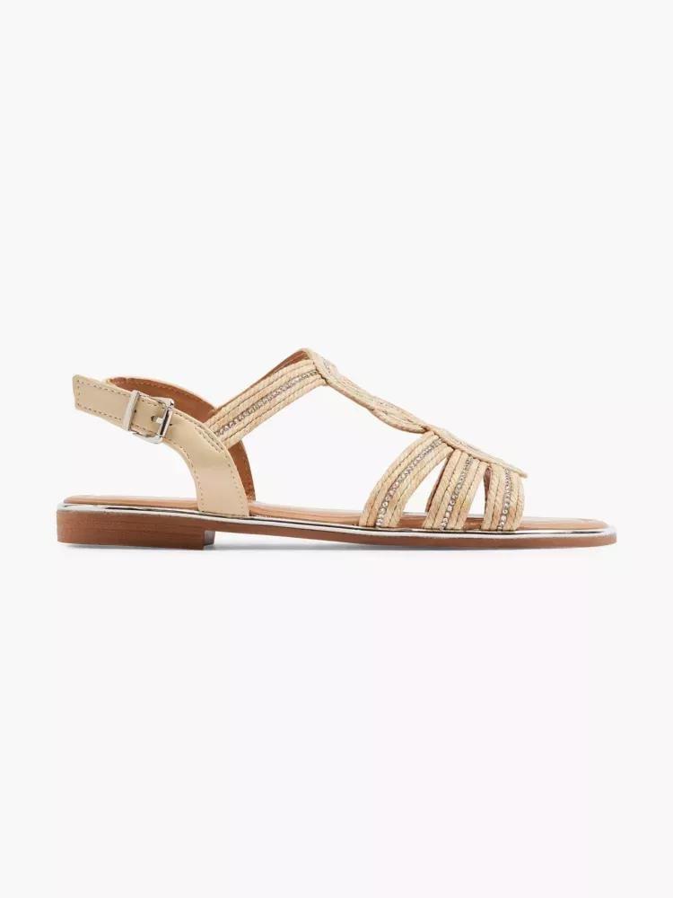 Beige Strappy Sandals, , large image number 0