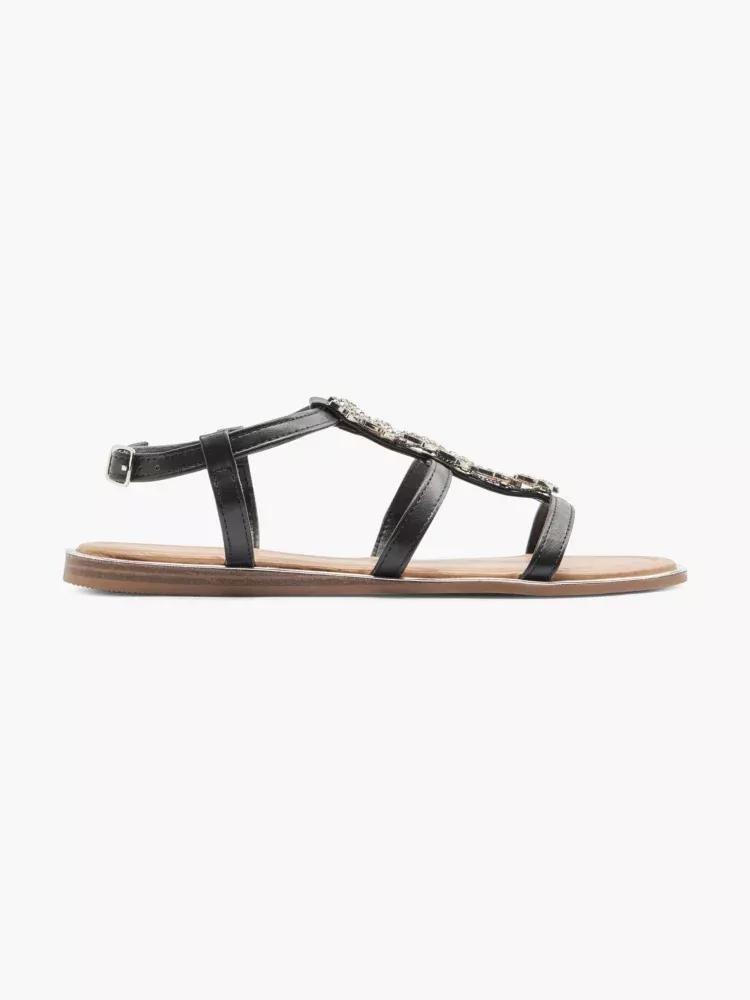 Black Gladiator Sandals, , large image number 0