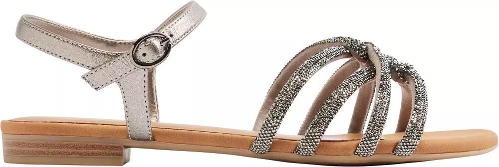 Grey Crystal Strap Sandals, , large image number 2