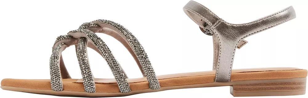 Grey Crystal Strap Sandals, , large image number 3