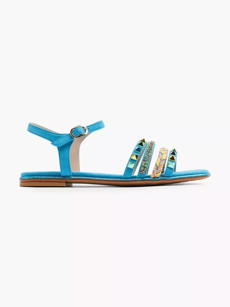 Blue Padded Flat Sandal, , large image number 0