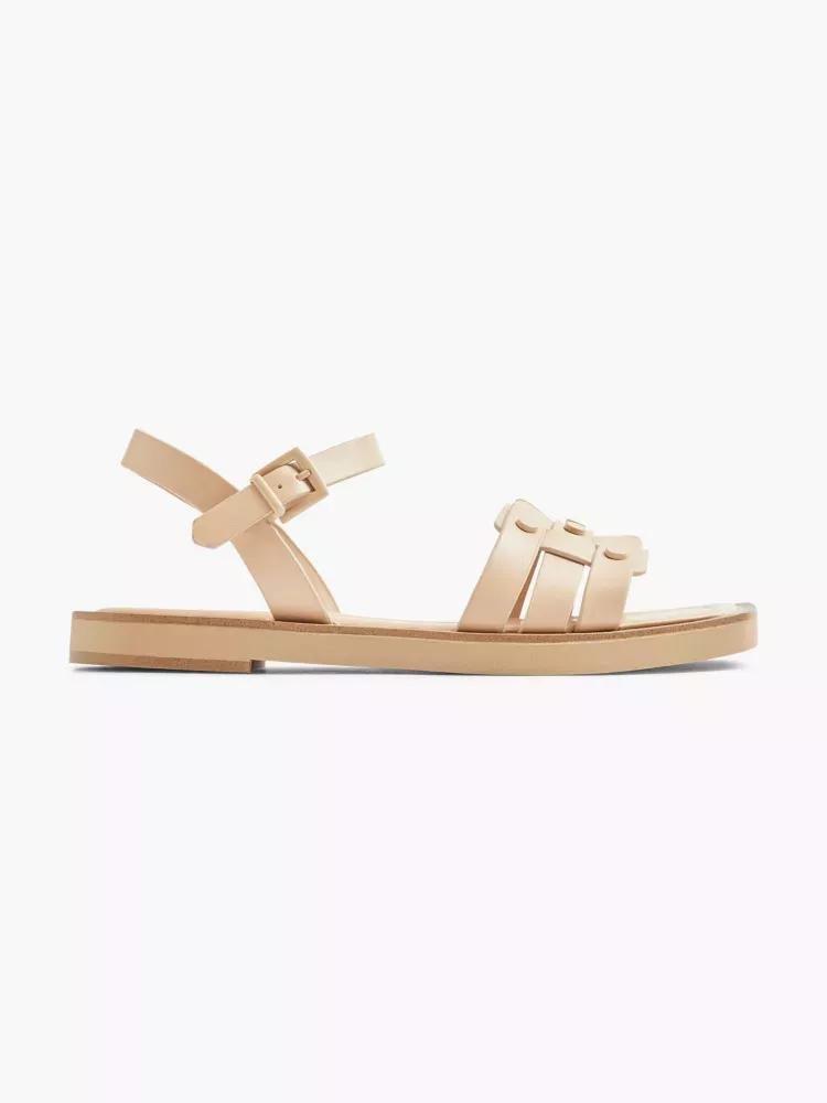 Beige Casual Flat Sandal, , large image number 0