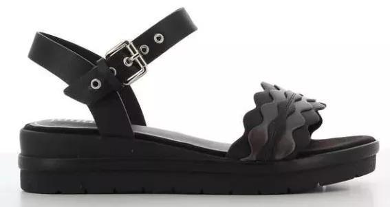 Black Wavy Strap Platform Sandals, , large image number 1