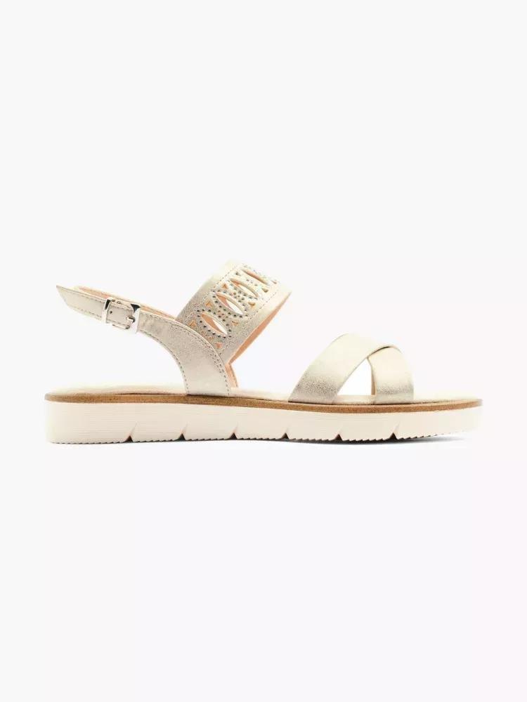 Beige Laser Cut Sandals, , large image number 0
