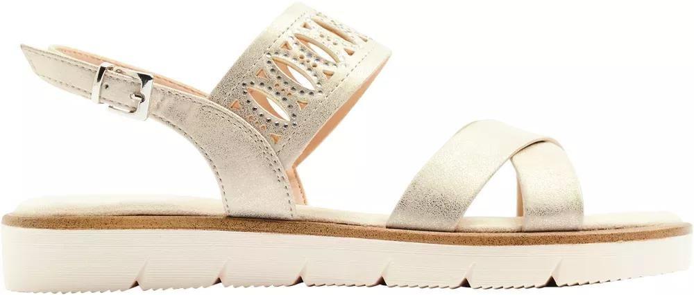 Beige Laser Cut Sandals, , large image number 1