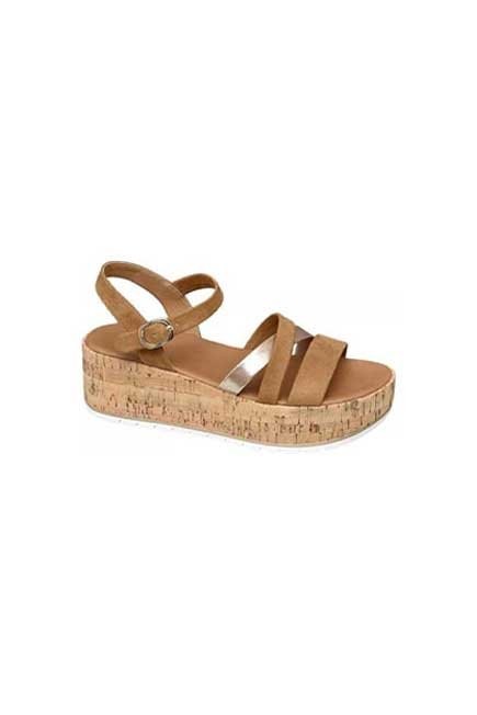 Graceland - Brown Wedge Heel Strappy Sandals, Women