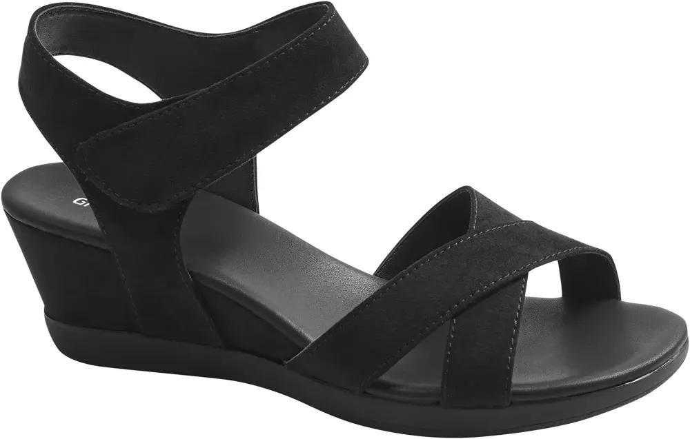 Black Platform Velcro Closing Sandals, , large image number 1