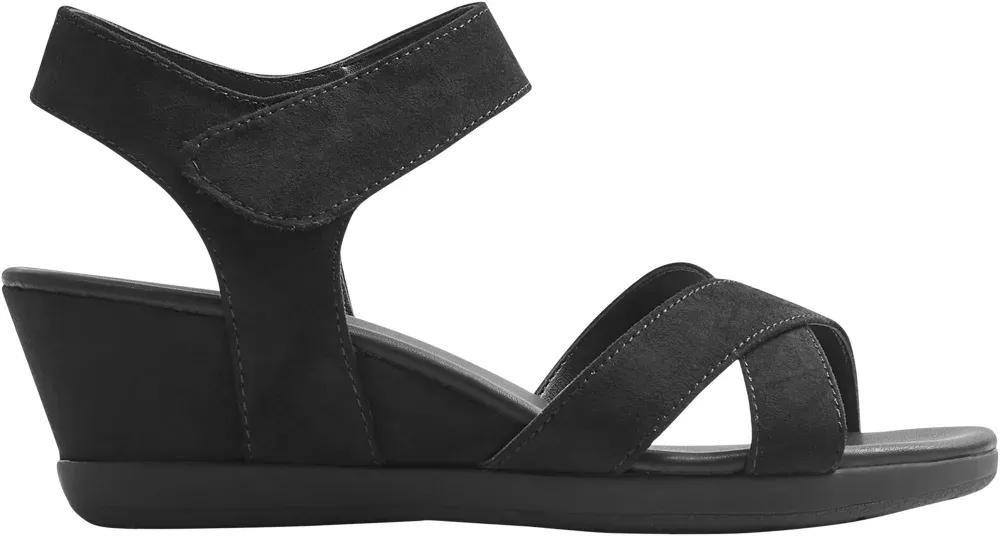 Black Platform Velcro Closing Sandals, , large image number 2