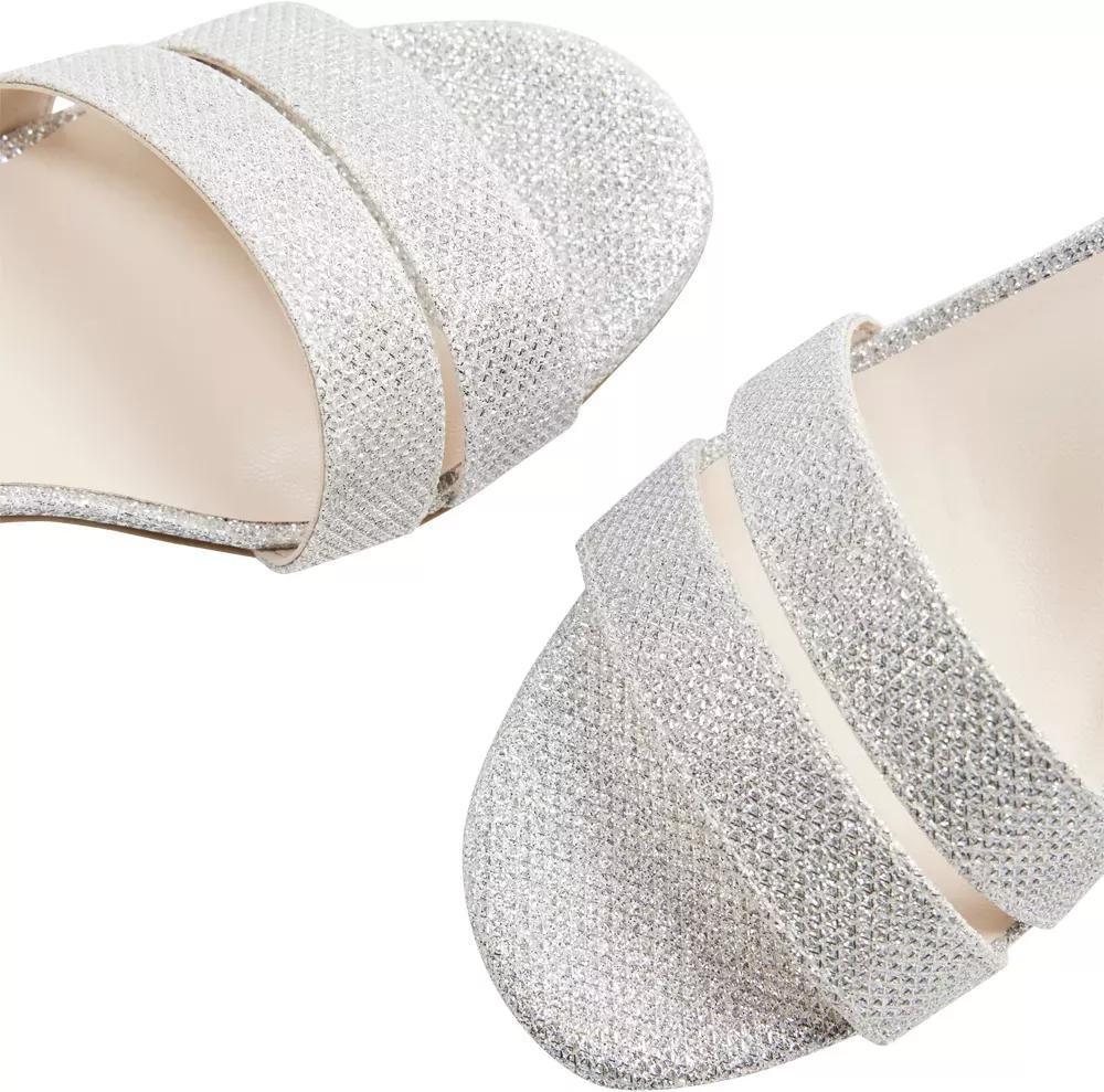 Grey Ankle Strap Block Heels, , large image number 6