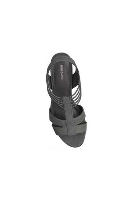 Grey Strappy Heeled Sandals, , large image number 1