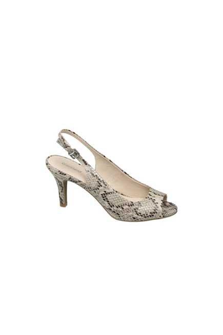 Beige Animal Print Back Sling Pumps, Women, , large image number 0
