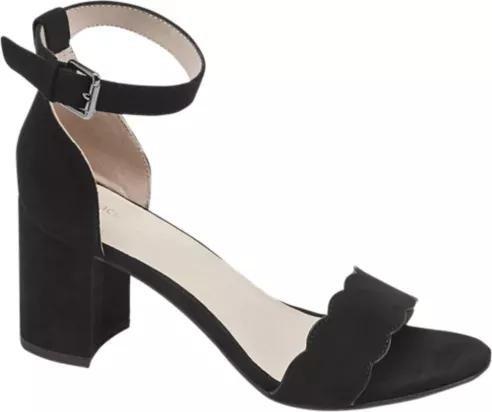 Black Heeled Ankle Sling Sandals, Women, , large image number 0