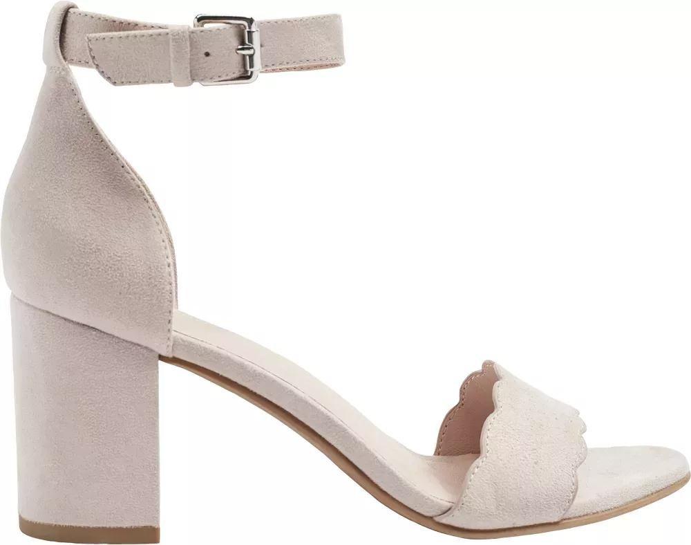 Beige Ankle Strap Block Heels, , large image number 2