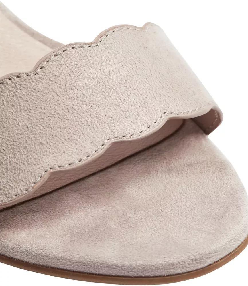 Beige Ankle Strap Block Heels, , large image number 6
