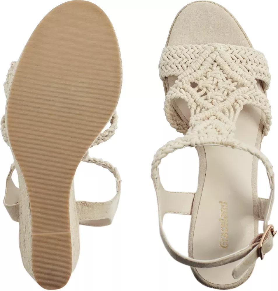 Beige Summer Wedge Sandal, , large image number 4