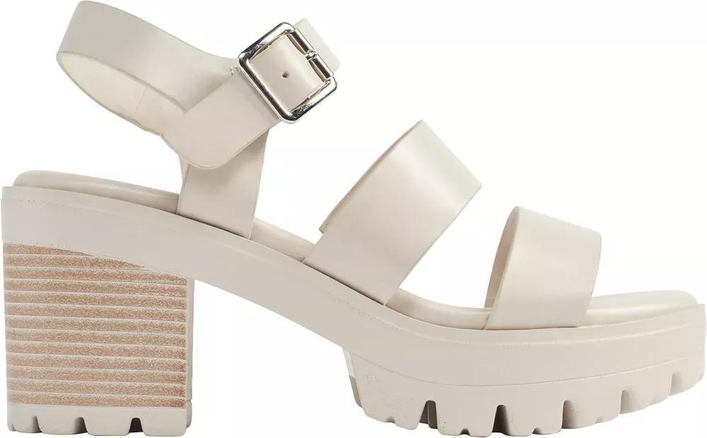 Beige Chunky Block Heels, , large image number 2
