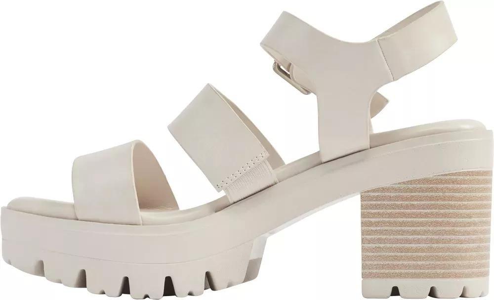 Beige Chunky Block Heels, , large image number 3