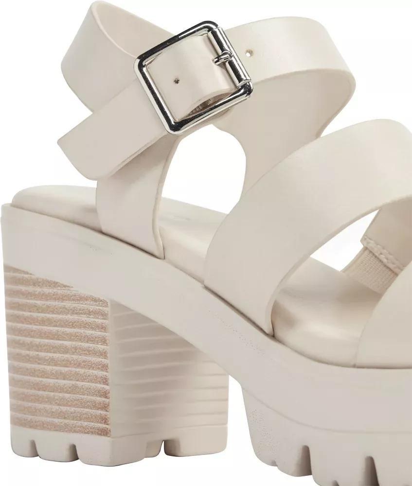 Beige Chunky Block Heels, , large image number 6