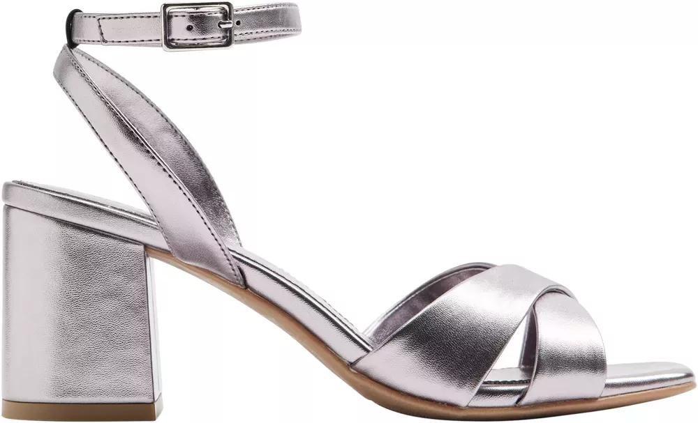 Grey Open Toe Block Heels, , large image number 2