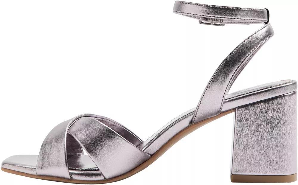 Grey Open Toe Block Heels, , large image number 3