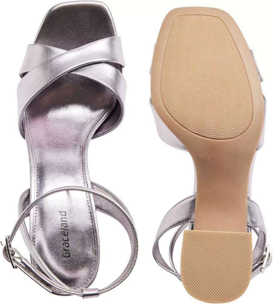 Grey Open Toe Block Heels, , large image number 4