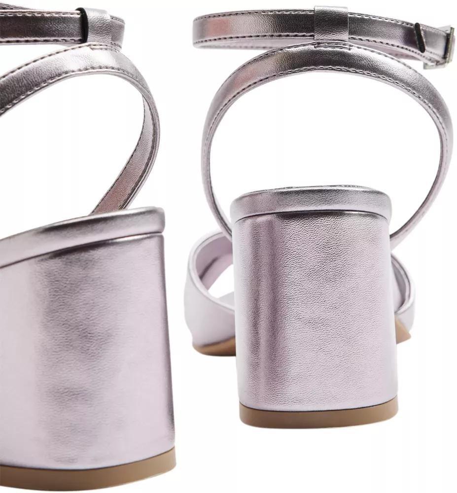 Grey Open Toe Block Heels, , large image number 5