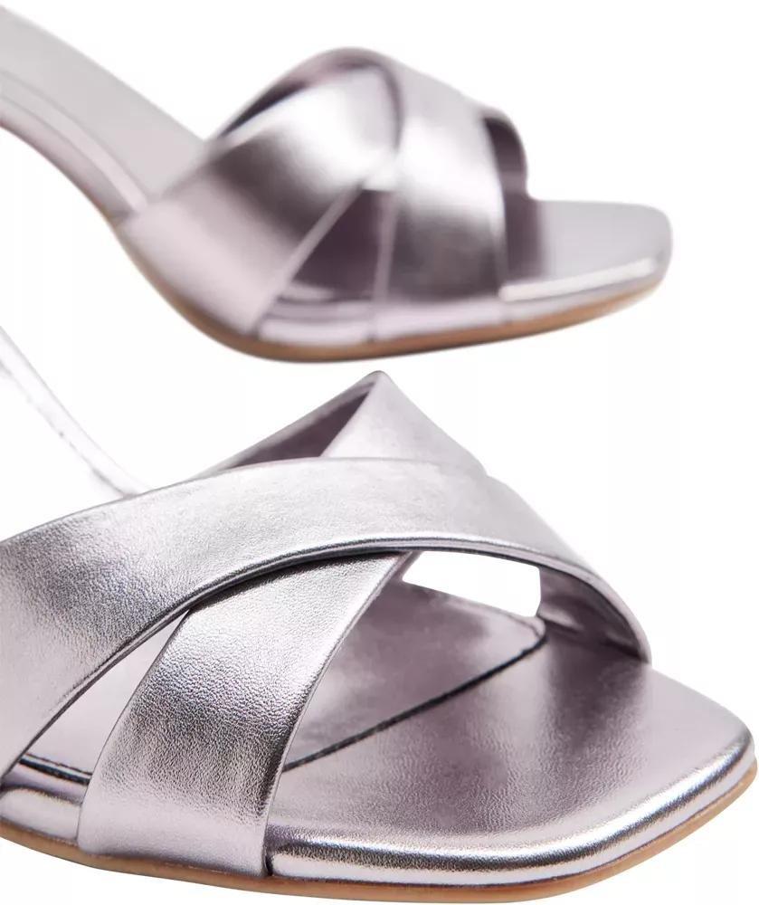 Grey Open Toe Block Heels, , large image number 6