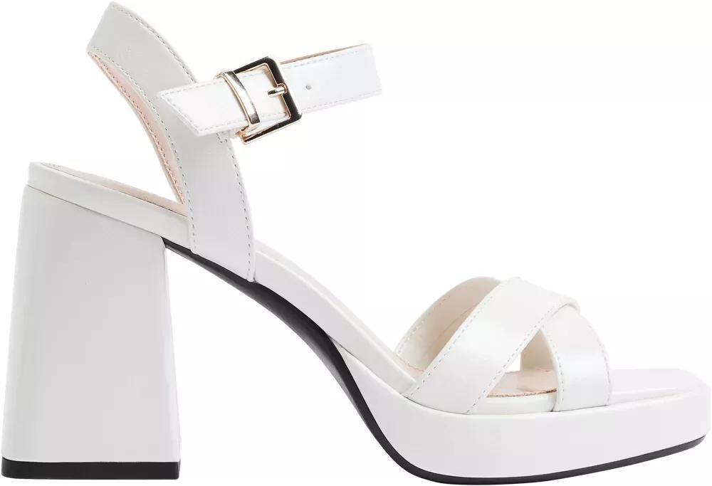 Beige Ankle Strap Block Heels, , large image number 2