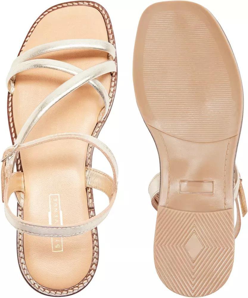 5th Avenue - Gold Leather Open Toe Sandals