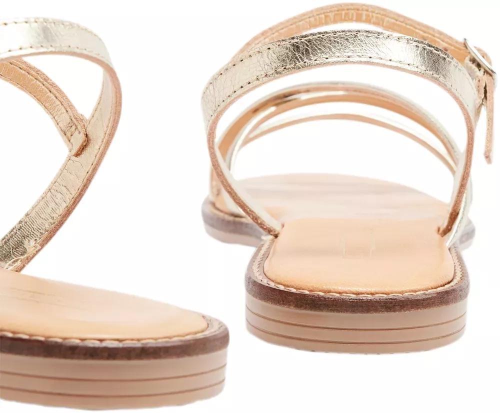 Gold Leather Open Toe Sandals, , large image number 5