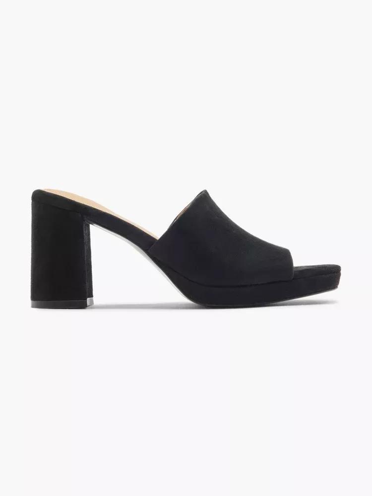 Black Suede Block Heels, , large image number 0