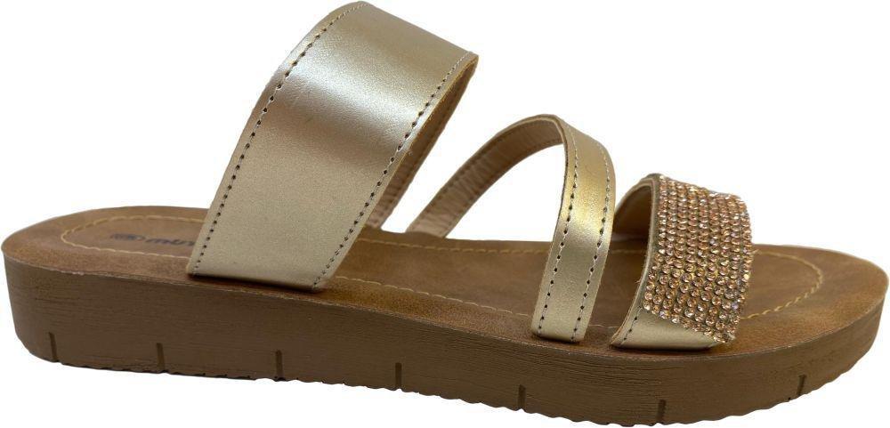 Gold Rhinestone Platform Sandals, , large image number 0