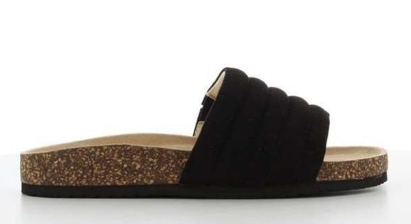 Black Padded Slides, , medium