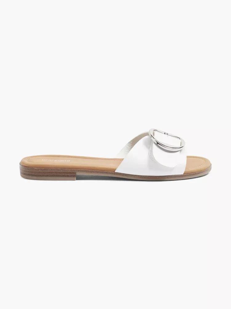 White Decorative Buckle Sandals, , large image number 0