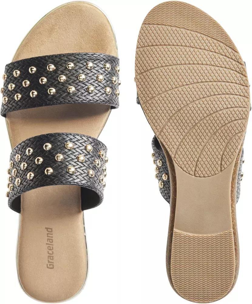 Black Open Toe Mules, , large image number 6