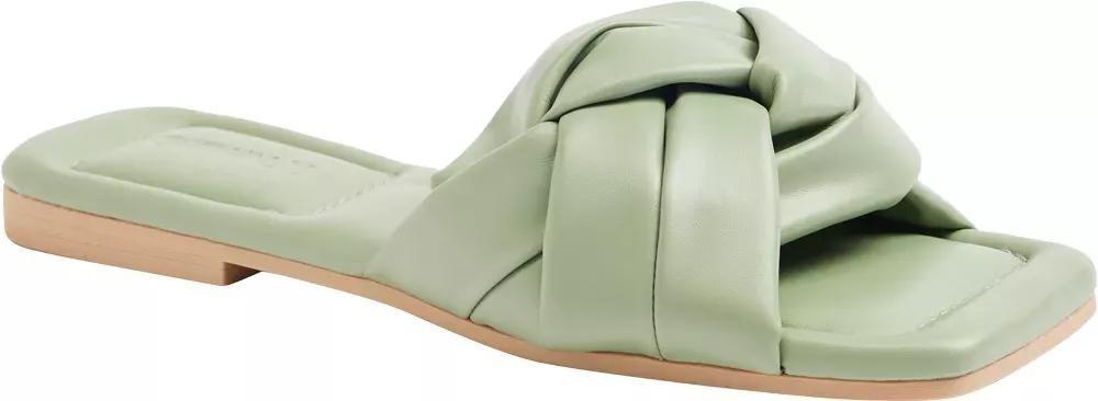 Green Woven Detail Slip-On Sandals, , large image number 1