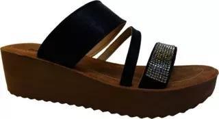 Black Heeled Slippers, , large image number 0