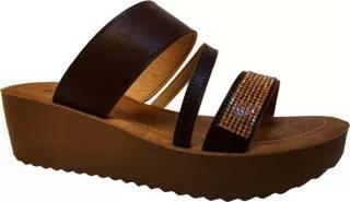 Brown Heeled Slippers, , large image number 0