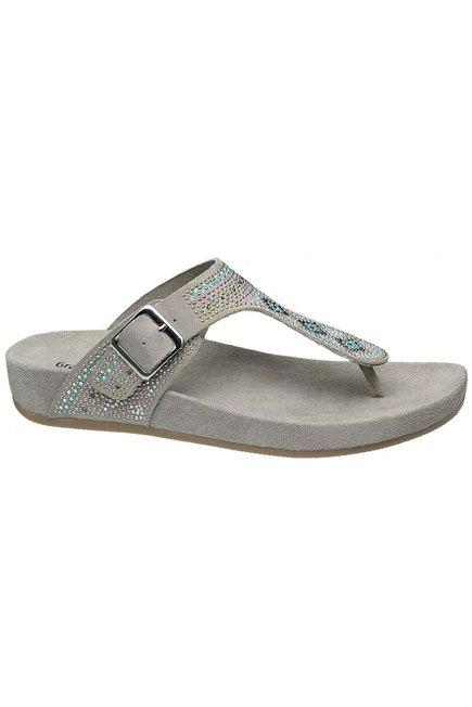 Grey Gem Detail Footbed Sandal, , large image number 0