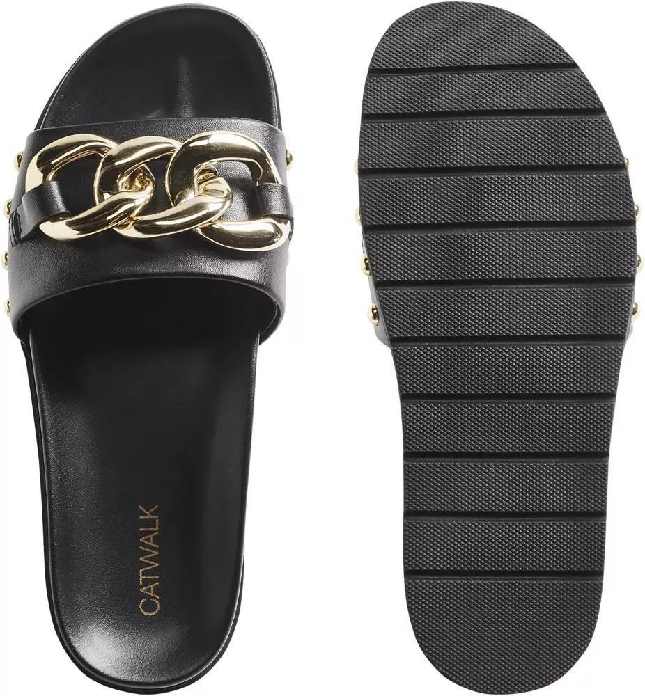 Black Chain Detail Sandals, , large image number 4