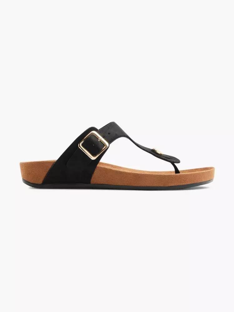 Black T Bar Sandal, , large image number 0