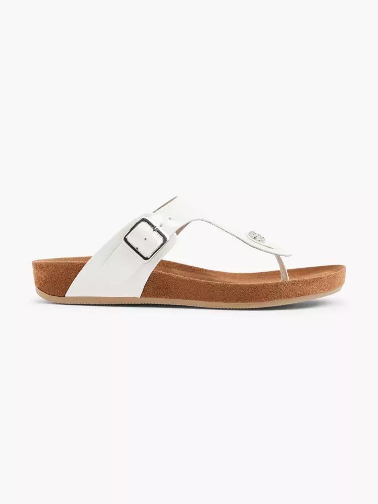 White T Bar Sandal, , large image number 0