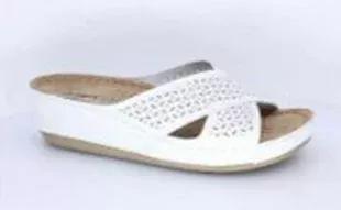 White Openwork Wedge Sandals, , large image number 0