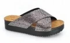 Grey Openwork Wedge Sandals, , large image number 0